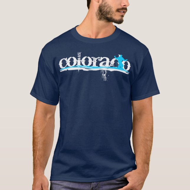 Camiseta rayas en declive del esquí: Colorado (Anverso)