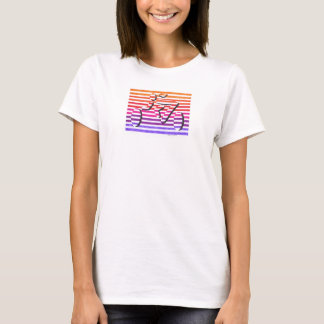 Camiseta rayas femeninas del multicolor del ciclista