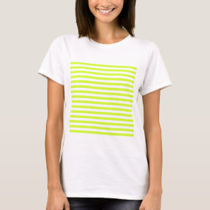 Camiseta Rayas finas - blancas y amarillo fluorescente
