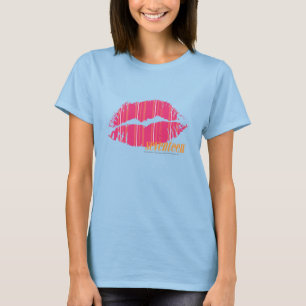 Camiseta Rayas finas magentas