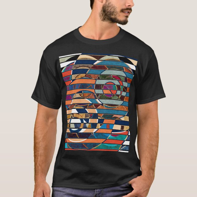 Camiseta Rayas geométricas coloridas, resumen (Anverso)