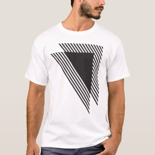 Camiseta Rayas geométricas diagonales en negro