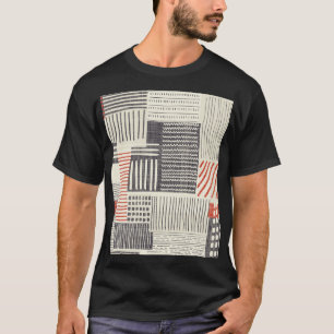 Camiseta Rayas geométricas dibujadas a mano, patrón ininter