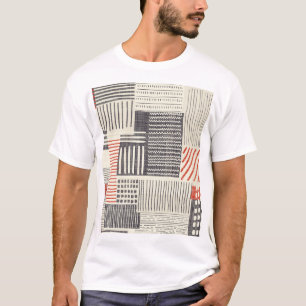 Camiseta Rayas geométricas dibujadas a mano, patrón ininter