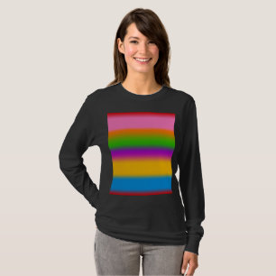Camiseta Rayas gradientes de arcoíris multicolor vibrante