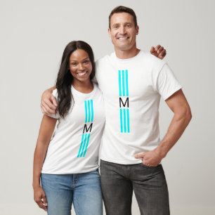 Camiseta Rayas Modernas de Acuarela con Monograma