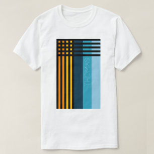Camiseta Rayas negras amarillas verdes y azules con nombre