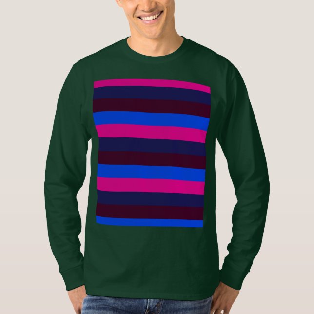 Camiseta Rayas neon de medianoche (Anverso)