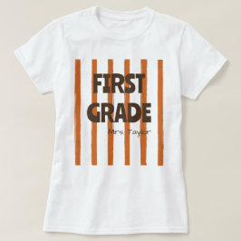 Camiseta Rayas personalizadas de la escuela de 1er grado No
