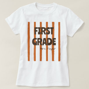 Camiseta Rayas personalizadas de la escuela de 1er grado No