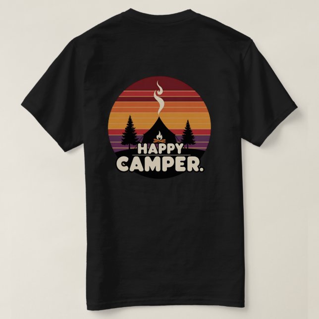 Camiseta Rayas retro Camper feliz - Vibes de cosecha clásic (Reverso del diseño)