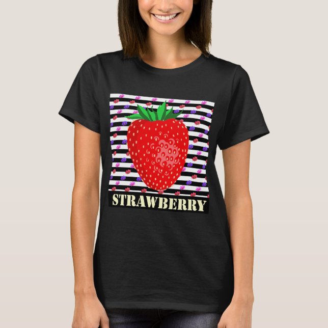 Camiseta Rayas retro de fresa (Anverso)