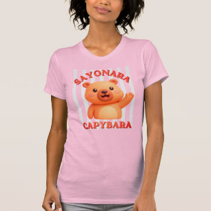 Camiseta Rayas Retro de Verano SAYONARA CAPYBARA Profesor
