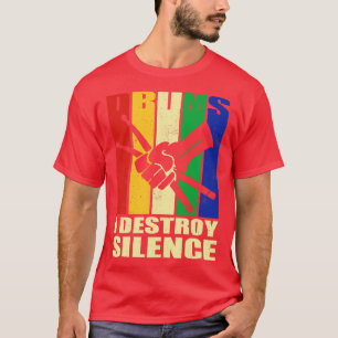Camiseta Rayas retro Destruyo tambores de silencio