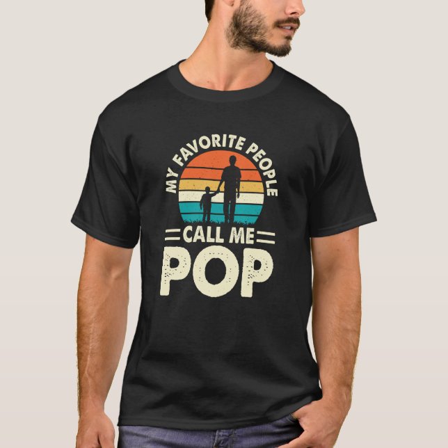 Camiseta Rayas retro Las personas favoritas me llaman pop (Anverso)