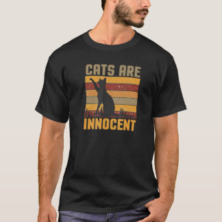 Camiseta Rayas Retro Vintage  Los Gatos Son Inocentes  Gato