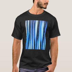 Camiseta Rayas verticales artificiales desiguales Hues azul