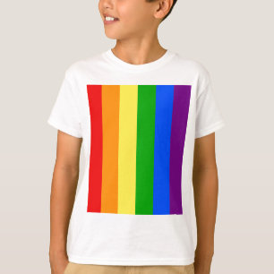 CAMISETA "RAYAS VERTICALES DEL ARCO IRIS "