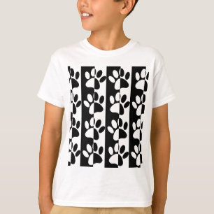 Camiseta Rayas Y Tiras De Perro Negros Y Blancos