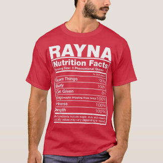 Camiseta Rayna Nutrition FactsRayna Nombre cumpleaños