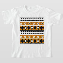 Camiseta Rayo de borde Flor Diamante Boho Patrón floral