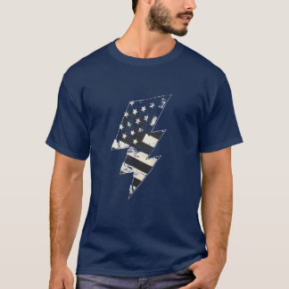 Camiseta Rayo de la herencia de la bandera americana