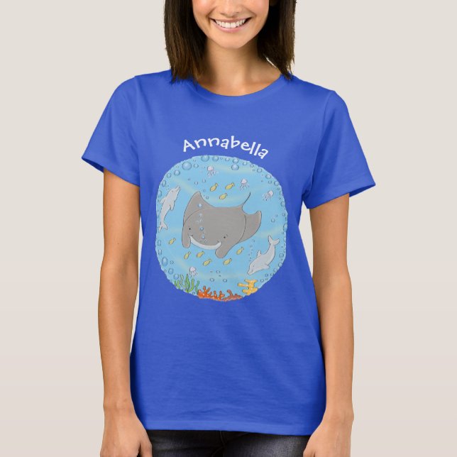 Camiseta Rayo de manta y burbujas ilustracion personalizado (Anverso)