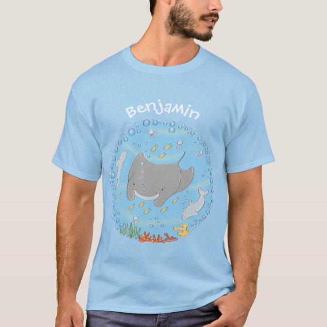 Camiseta Rayo de manta y burbujas ilustracion personalizado (Anverso)