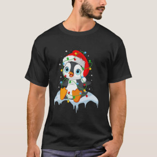 Camiseta Rayo de Navidad Pingüino Feo Pajamas Santa Hat Xma