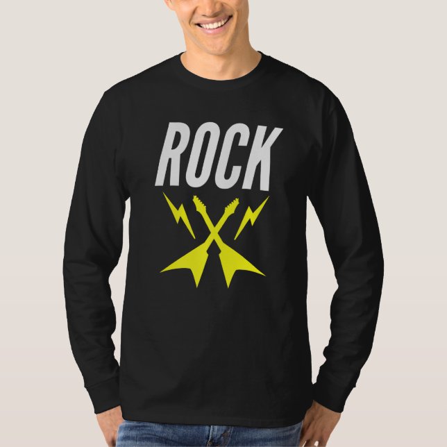 Camiseta Rayos de guitarra rock para seguir (Anverso)