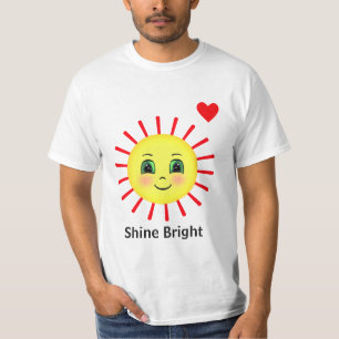 Camiseta Rayos de sol naciente rojos brillantes con cara fe