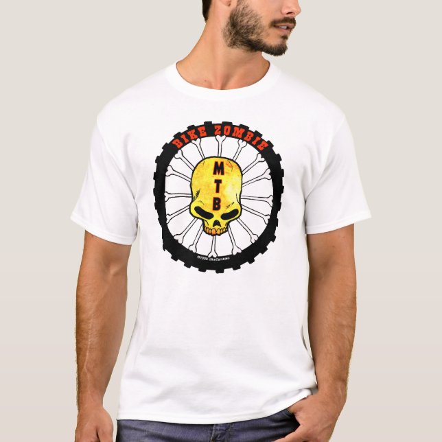 CAMISETA RAYOS DEL HUESO DEL ZOMBI DE LA BICI (Anverso)