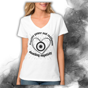 Camiseta Rays, Heart, Black Evil Eye Protection monograma