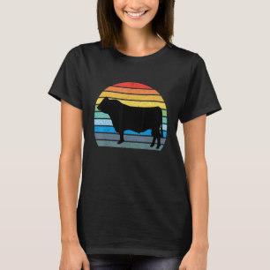 Camiseta Raza de ganado Angus Vaca Retro Vintage Amante de