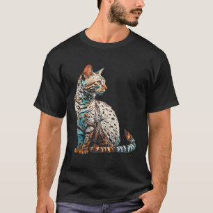 Camiseta Raza de gato Bengal Colorida Señora Mamá