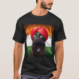 Camiseta Raza de gato de Bombay usando turbante