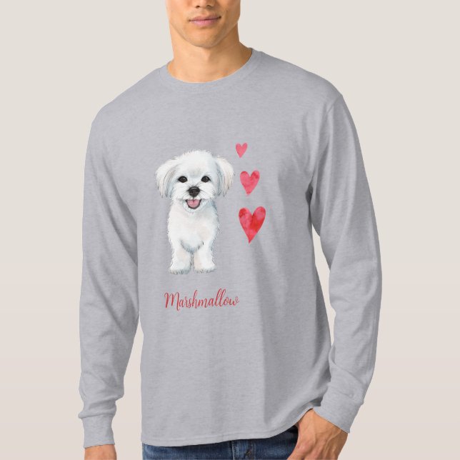 Camiseta Raza de juguetes de perro de Malta (Anverso)