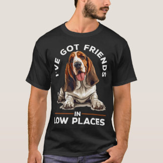 Camiseta Raza De Perro Basset Hound Tengo Amigos En Baja Pl