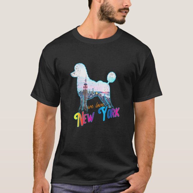 Camiseta Raza de perro caniche Nueva York EE. UU. Monumento (Anverso)