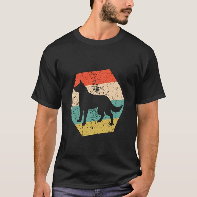 Camiseta Raza de perro de ganado australiano Hexag retro an (Anverso)