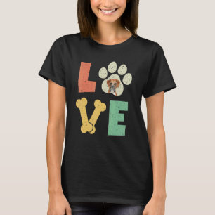 Camiseta Raza de perro de perro de Boxer de amor