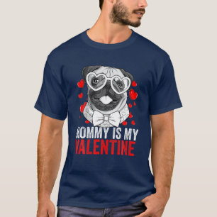 Camiseta Raza De Perro De Pug Gafas Nerviosas Mamá Es Mi Va