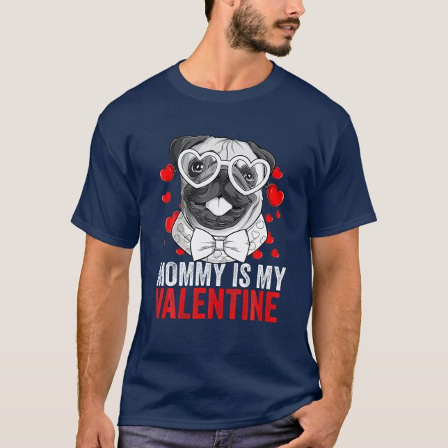 Camiseta Raza De Perro De Pug Gafas Nerviosas Mamá Es Mi Va (Anverso)