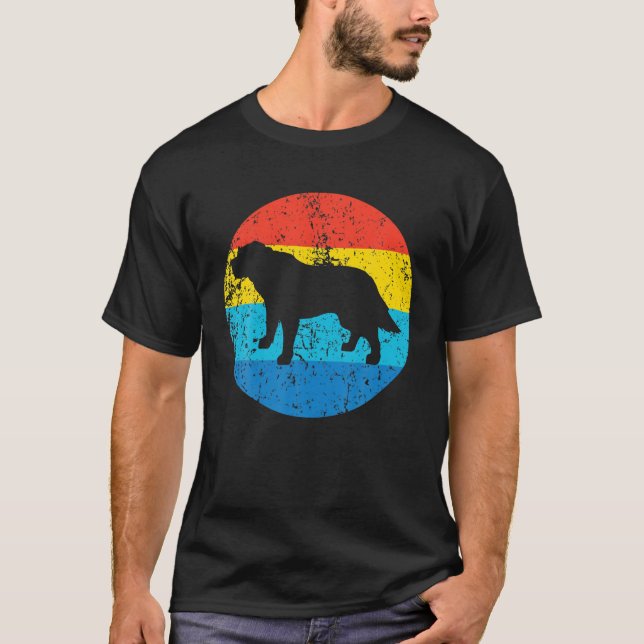 Camiseta Raza De Perro De San Bernardo Silhouette Retro Cír (Anverso)