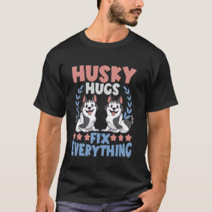 Camiseta Raza de perro divertida Husky siberiano abrazos de