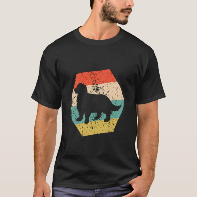 Camiseta Raza de perro English Springer Spaniel Retro Distr (Anverso)