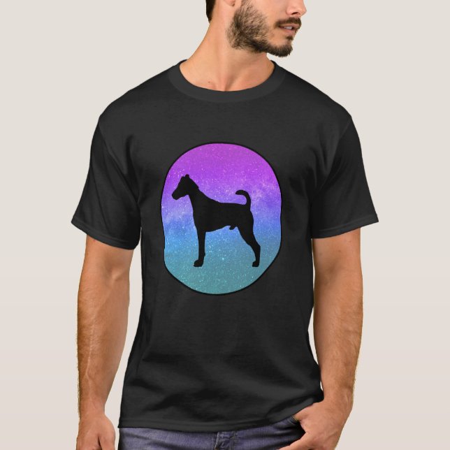 Camiseta Raza de perro Fox Terrier Perro Silueta Espacio Ga (Anverso)
