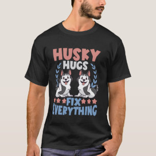 Camiseta Raza de perro Husky siberiano Los abrazos de Husky