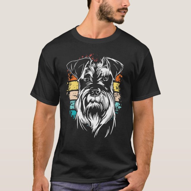Camiseta Raza de perro Miniatura Schnauzer dibujada a mano (Anverso)