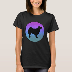 Camiseta Raza de perro Perro islandés Silueta de perro Espa